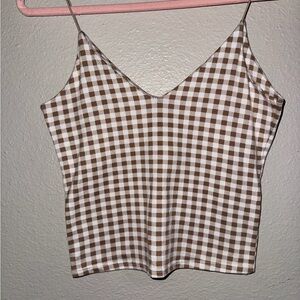 Pink and white checkered camisole
